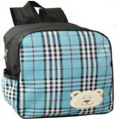 MOCHILA C/ALÇA 35 XADREZ AZUL URSO